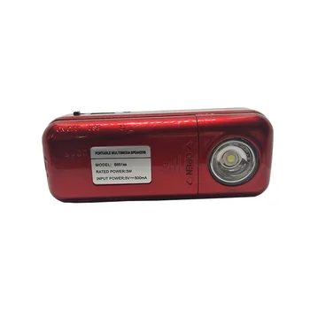 

With Strong LED Flashlight Portable FM Radio Speaker USB TF Player Two Rechargeable 18650 Battery Time Clock Function