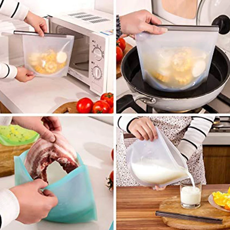 Силиконовый мешок для хранения продуктов питания сумки для хранения прочные 1 шт. 1000 мл семейное кухонное замораживание продуктов сумки для хранения холодильник