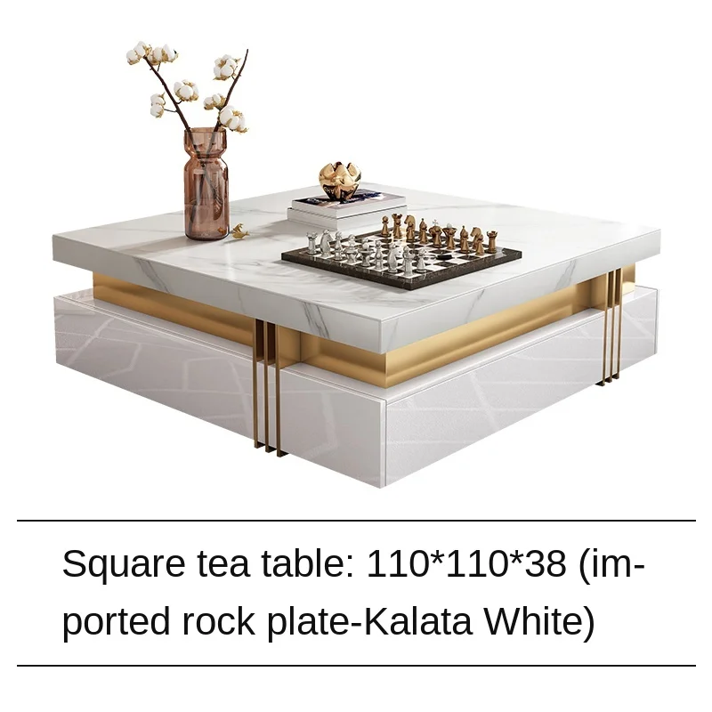 Light luxury rock tea table TV cabinet combination small household ...