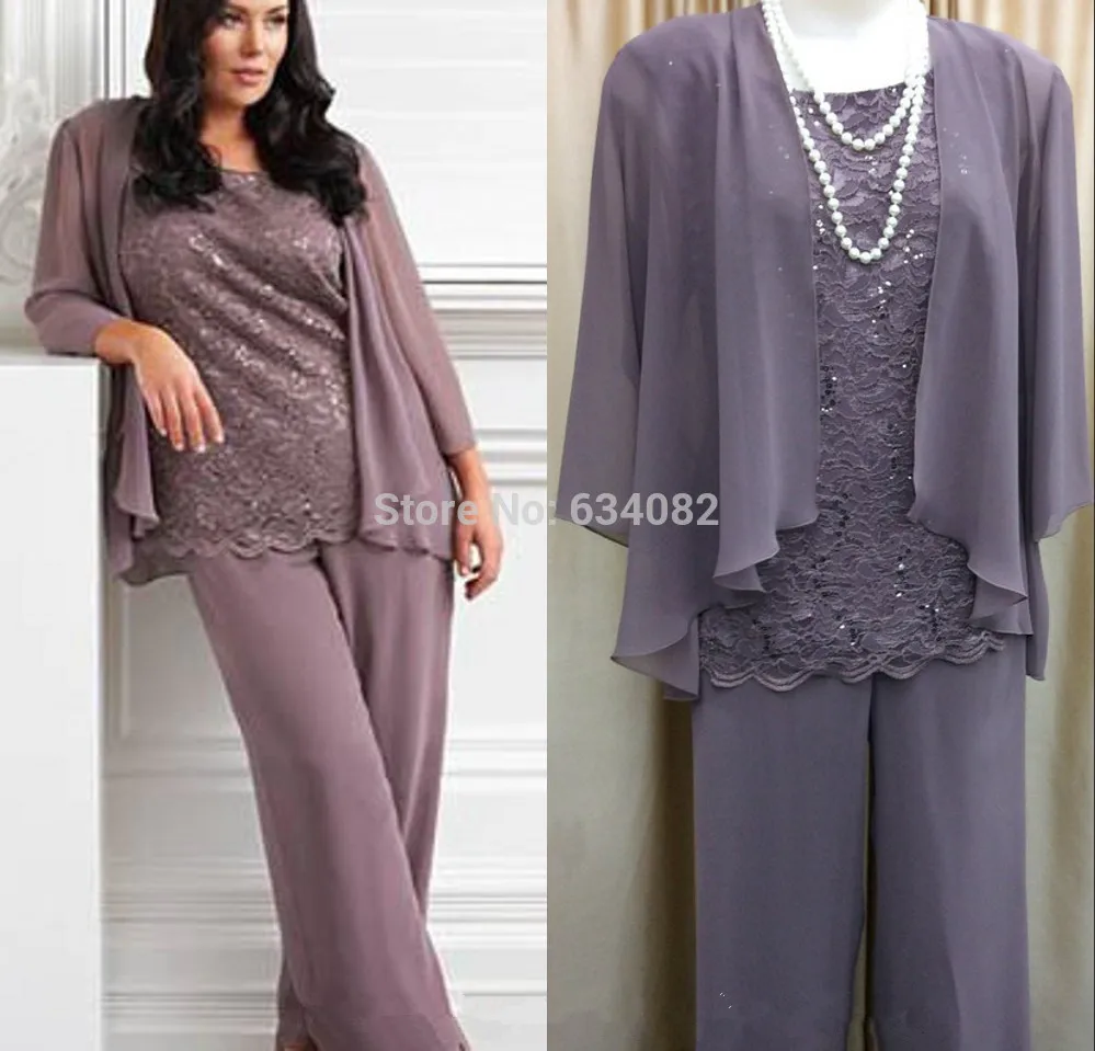 

Hot Free Shipping Lace Woman Mother of the Bride Pant Suits 2015 Formal Plus Size Mother of the Bride Dresses With Jacket