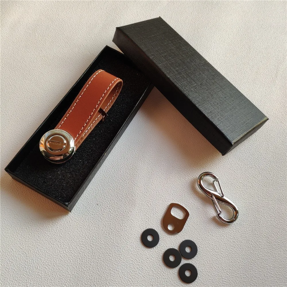 Genuine Leather Cowhide Creative Key Chain Holder Organizer Smart Key EDC Gear Keychain Car Pocket Ring Keyring