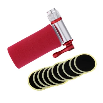 

CO2 Inflator - Glueless Puncture Kit - Presta and Schrader Valve Compatible for Bicycle / Motorcycle / Road and Mountain Bike