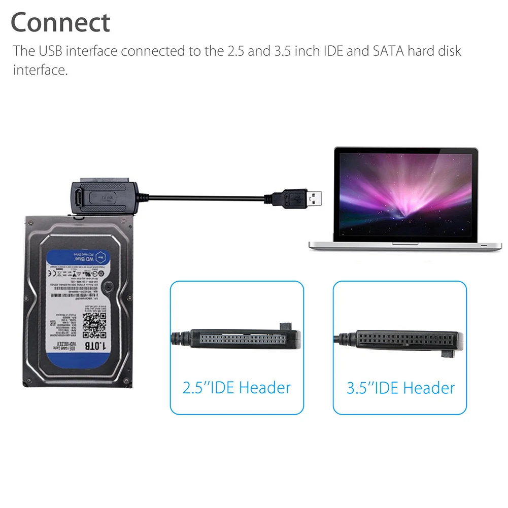 

USB 2.0 to IDE/SATA Drive Adapter Converter Cable For Hard Drive Disk 2.5 3 Inch ING-SHIPPING