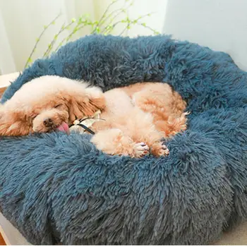 

30 Soft Pet Bed Winter Warm Sleeping Bed for dogs Kennel Dog Round Cat Long Plush Puppy Cushion Mat Portable Cat Supplies