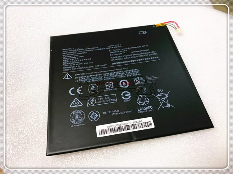 3,7 V 33.3Wh 9000 мА/ч, LENM1029CWP 5B10L13923 5B10L60476 1ICP4/72/138-2 Батарея для lenovo MIIX310 серии 5B10L13923 5B10L60476