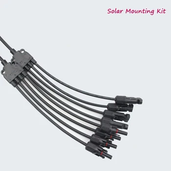 

1pair 1 to 4 type solar connector with pv cable group parallel connection solar panel output IP67 waterproof cable connector
