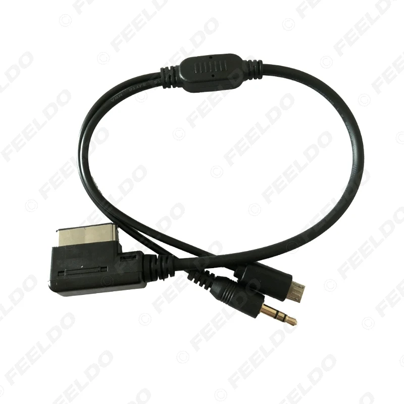 FEELDO 5X аудио автомобиля Музыка AMI/MDI/MMI интерфейс до 3,5 мм Мужской Micro USB AUX кабель для Audi S5/Q5/A4L/A3 Volkswagen провода адаптер