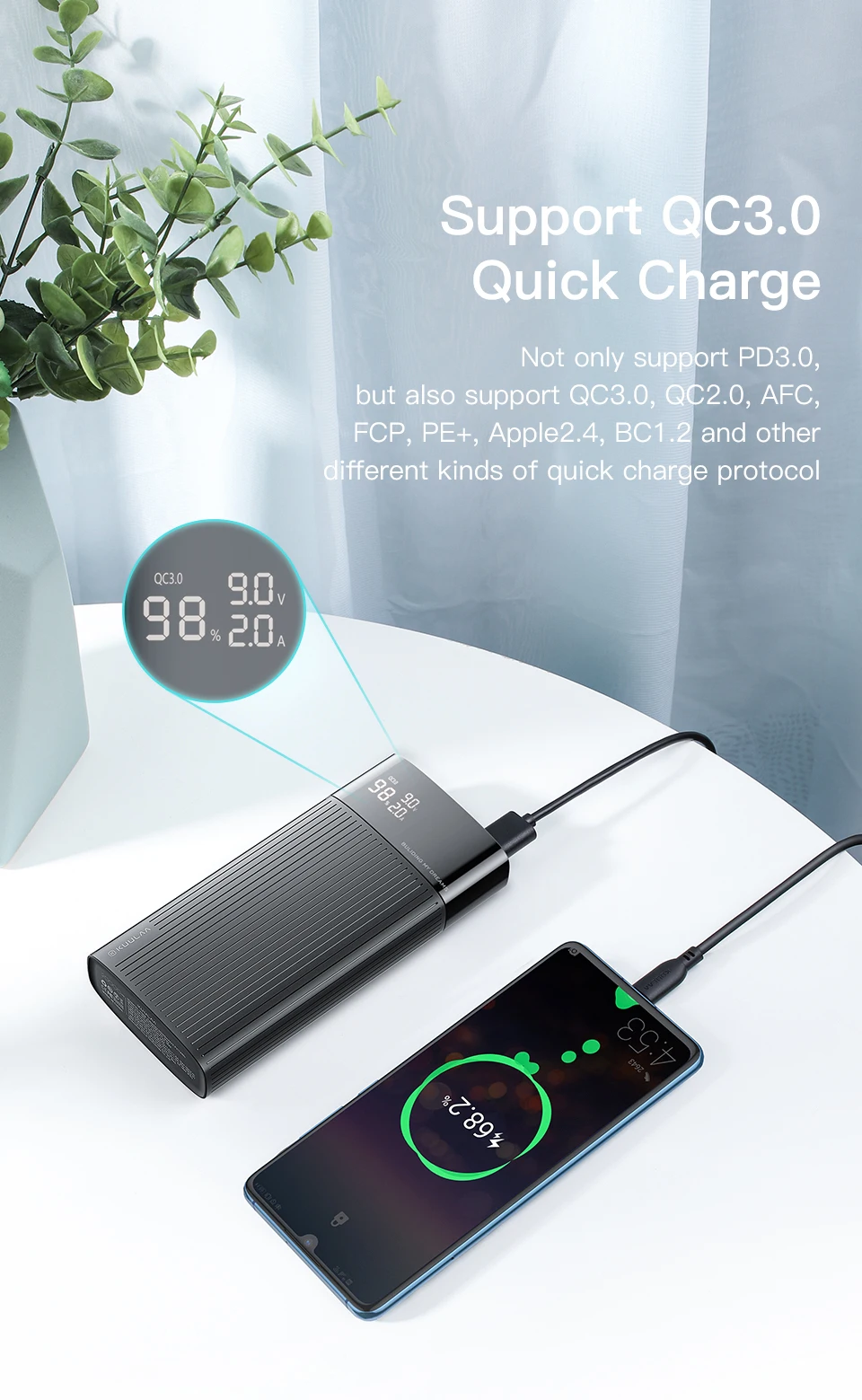 fast charging power bank KUULAA PowerBank 20000mAh QC PD 3.0 PoverBank Fast Charging Power Bank 20000 mAh USB External Battery Charger For Xiaomi Mi 10 9 power bank 10000