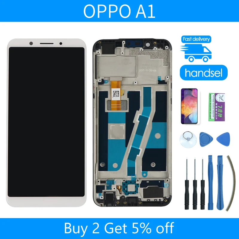 

5.7 LCD Full PER OPPO A1 DIsplay LCD + Touch Screen + Strumenti Digitizer Assembly di Ricambio PER telefono OPPO A1 Touch Screen