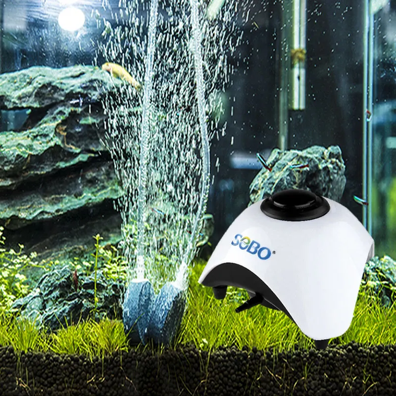 Mini Bomba De Aire Silenciosa Para Acuario Pequeño (5x5x2cm) - 240V, 1.8W, Con Manguera Y Piedra Difusora