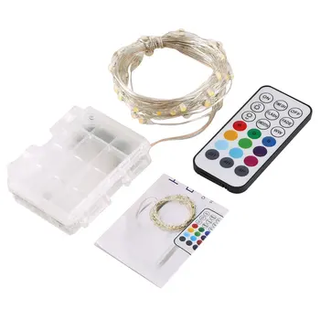 

LED Light String Three Lines Remote Control 5M 50Led Copper Wire Lamp RGB Decoration For Christmas Wedding Holiday