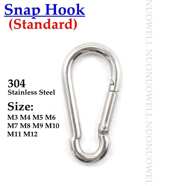 2pcs 304 Stainless Steel Snap Hook Carabiner Clip Climbing Rope Hook Clasp  Connectors Sunshade Net Installation Spring Hooks - AliExpress
