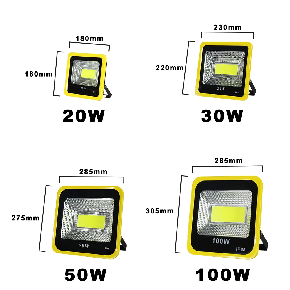 AC100-240V COB Светодиодный прожектор светильник 200 Вт 150 Вт 100 Вт 50 Вт 30 Вт 20 Вт RGB напольный светильник IP65 высокое Яркость для рекламных щитов площади стадиона