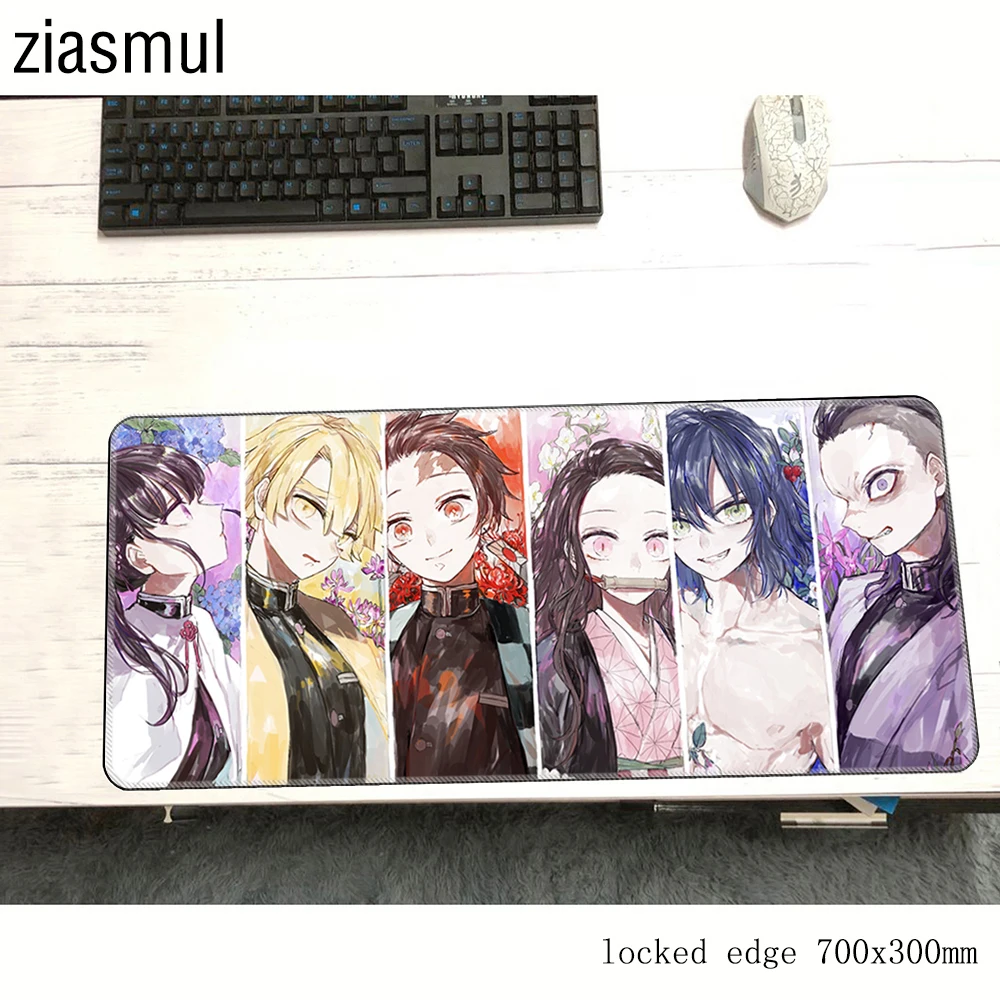 Kimetsu без Yaiba padmouse запястий 70x30 см игровой коврик для мыши с изображением игры Коврик для Мыши Компьютерный стол коврик с рисунком из аниме ноутбук с алюминиевым корпусом коврик для мыши ПК
