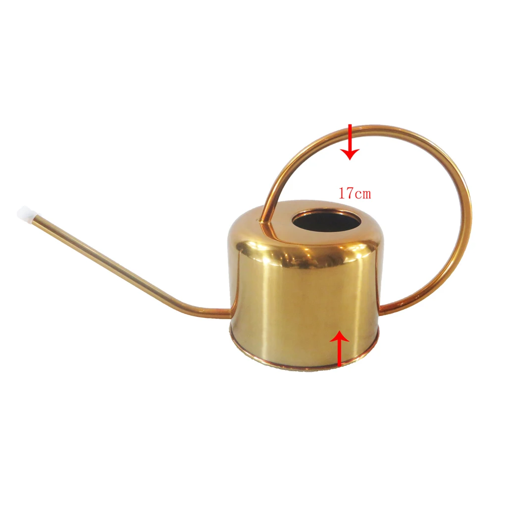 Retro Style Gorgeous Long Spout/Iron Watering Can Gardening Tool 0.9 L / 32oz (Golden Brass)