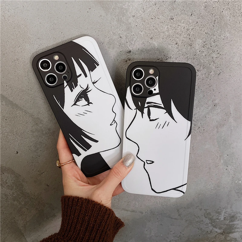Классный чехол для телефона с изображением пары из японского аниме iPhone 11 12 13 Pro Max