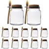 10oz Small Glass Storage Jars with Cork Lids and Spoons Yogurt Containers for Pantry,Baby,Food,Bathroom,Spices,Honey,DIY 1