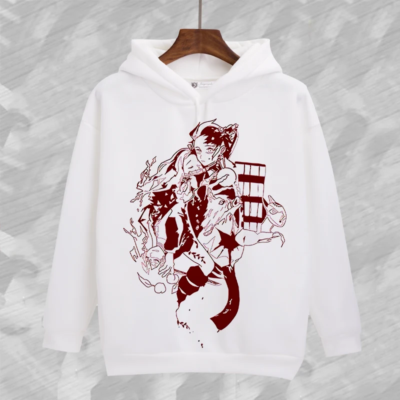 Хаки Demon Slayer Kamado Nezuko Cosplay Hoodie Kamado Tanjirou Agatsuma Zenitsu Sweatshirt Cartoon Pullover Halloween Cosplay Costume - Цвет: Хаки