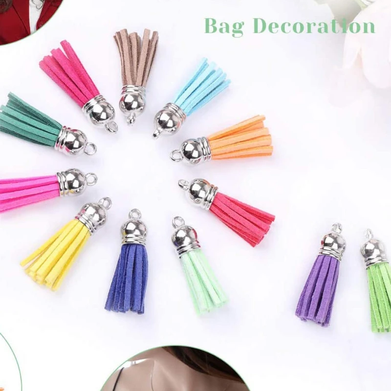 

240Pcs Leather Keychain Tassels Bulk Acrylic Keychain Blanks Jewelry Making