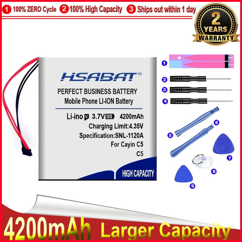 HSABAT 0 цикл 4200 мАч аккумулятор для cayin C5 dac HIFI музыкальный плеер высокого качества