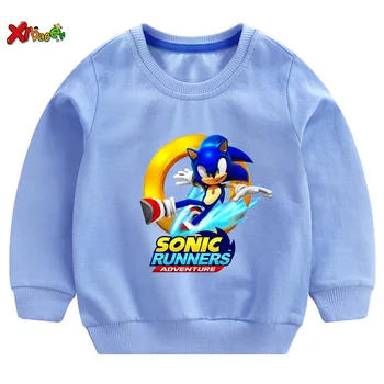 

sonic hedgehog t shirts fashion Baby Boys Girls Sweatshirts Cotton Kids Hoodies Children Clothes Long Sleeve baby sweatshirt top