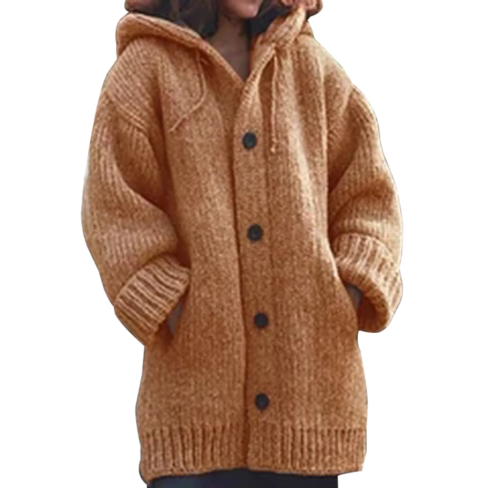 Осенне-зимний женский длинный кардиган, Однотонный свитер с капюшоном, длинное пальто, зимнее женское вязаное пальто размера плюс 5XL, повседневная трикотажная одежда - Цвет: G