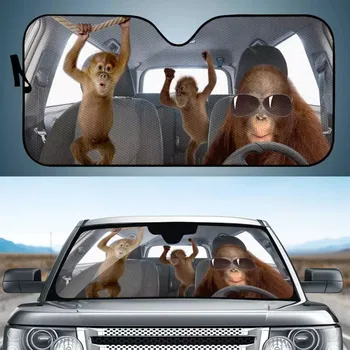 

INSTANTARTS Orangutan Pattern Design Sunshade for Car Side Window UV Heat Car Windshield Sunshade Foldable Reflective Sun Visor