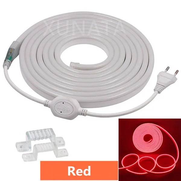 Красный 220V RGB неоновые полосы ленты гибкий светодиодный неоновая вывеска для организаций и магазинов Ночной светильник лампа 2835 5050 120 светодиодный s/m Светодиодные ленты красного, зеленого и синего цвета - Испускаемый цвет: Красный