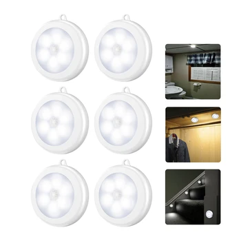 6/3 LEDs PIR Motion Sensor Light Cupboard Wardrobe Bedroom Night Lamp LED Under Cabinet Night Light For Closet Stairs Kitchen 1