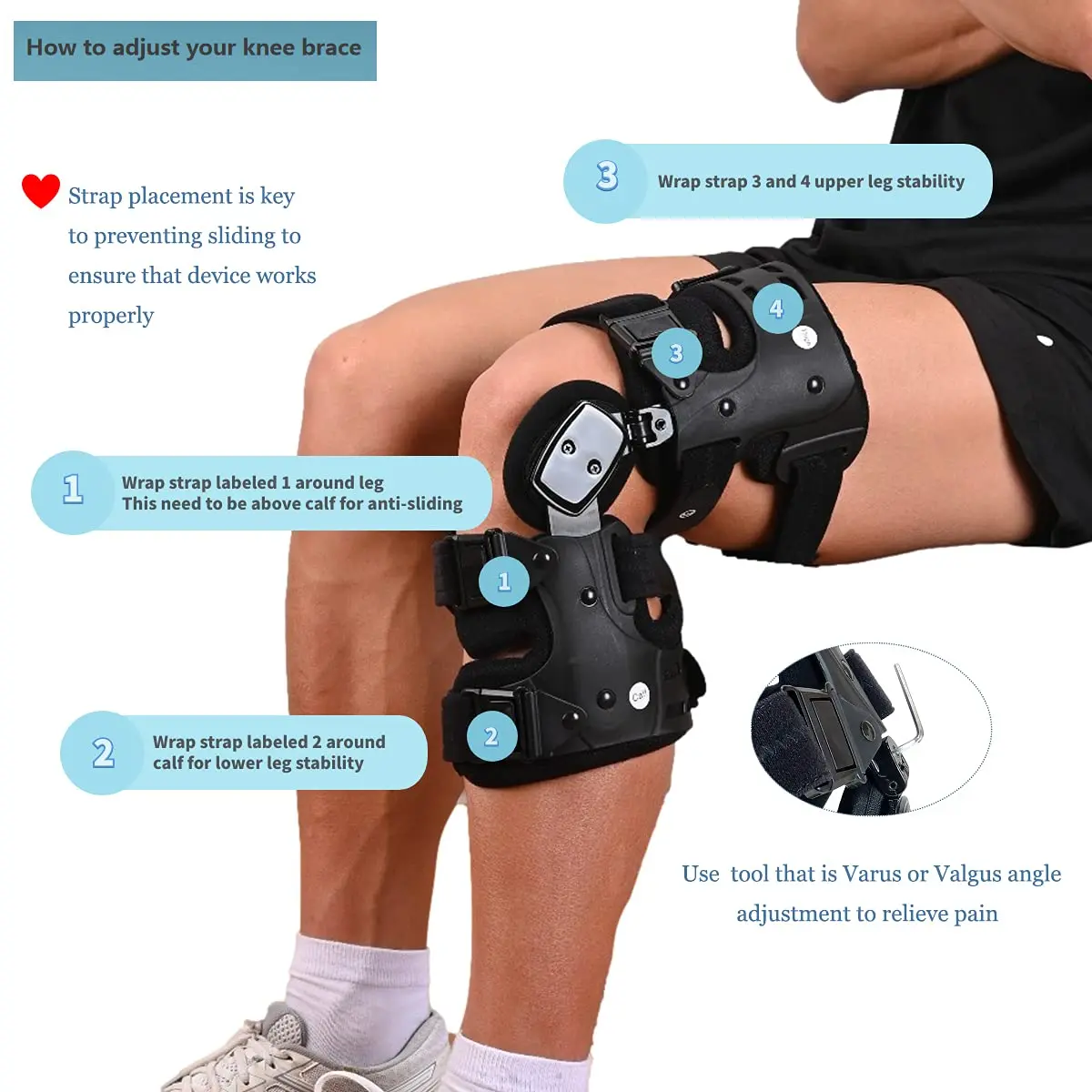 Déchargeur D'arthrose Genouillère Réglable à Charnière Rom Attelle  Stabilisante Genouillère Protection Récupération De La Réduction De Charge  Arthrite Réparation Du Cartilage Douleur Articulaire 502 : :  Hygiène et Santé