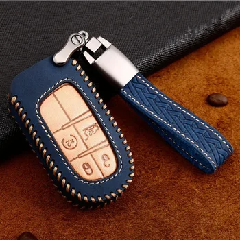 

2 3 4 Buttons For Jeep Grand Cherokee Chrysler 300C Renegade Fiat Freemont Leather Car Key Cover Case Key Chain Key Protector