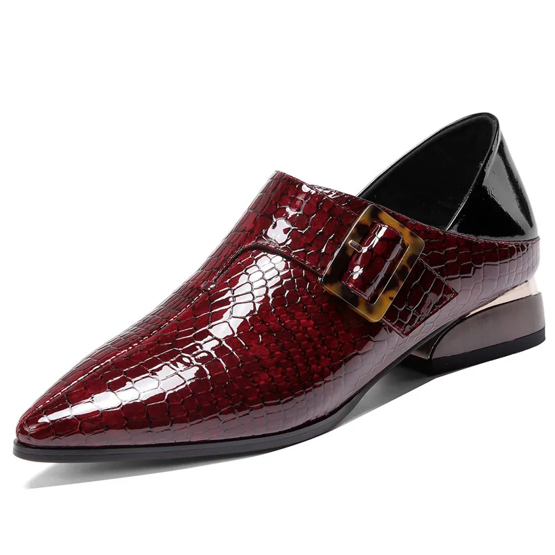 FEDONAS Vintage Prints Quality Genuine Leather Women Pumps Shallow Zipper High Heels Spring Office Party Dancing Shoes Woman - Цвет: Бордовый