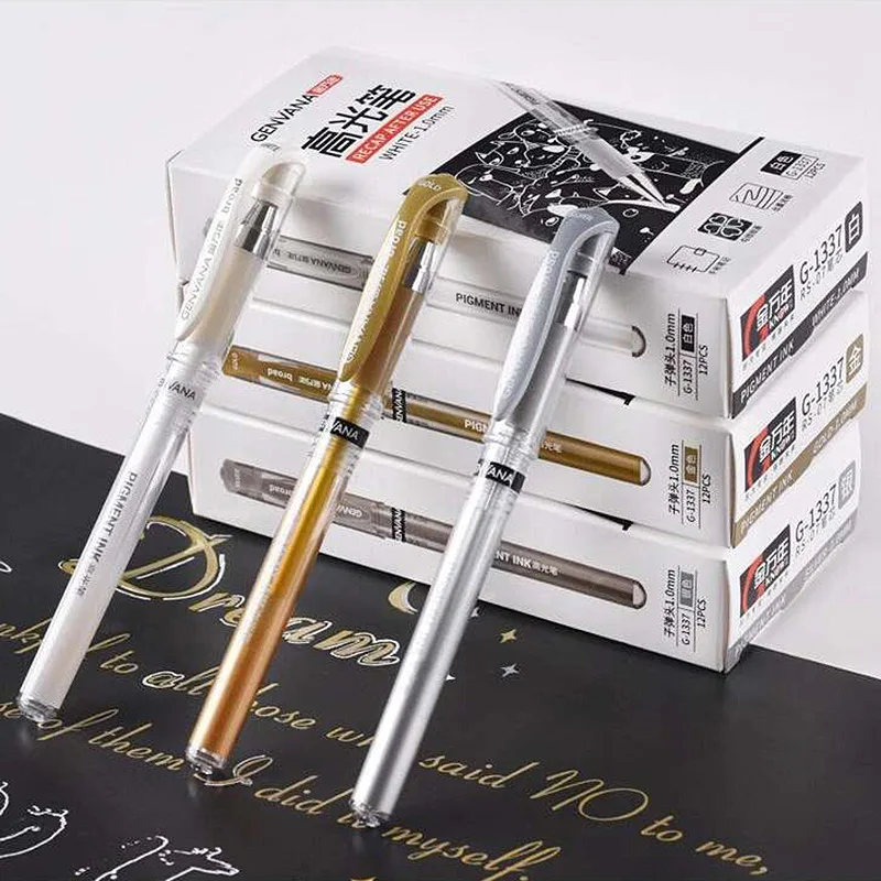 Permanent Marker Metallic Marker Pens Silver Gold Base for Glass
