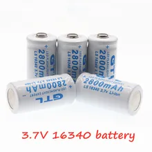 3,7 V 2800mAh литий-ионный 16340 аккумулятор CR123A аккумуляторные батареи 3,7 V CR123 для лазерной ручки светодиодный фонарик