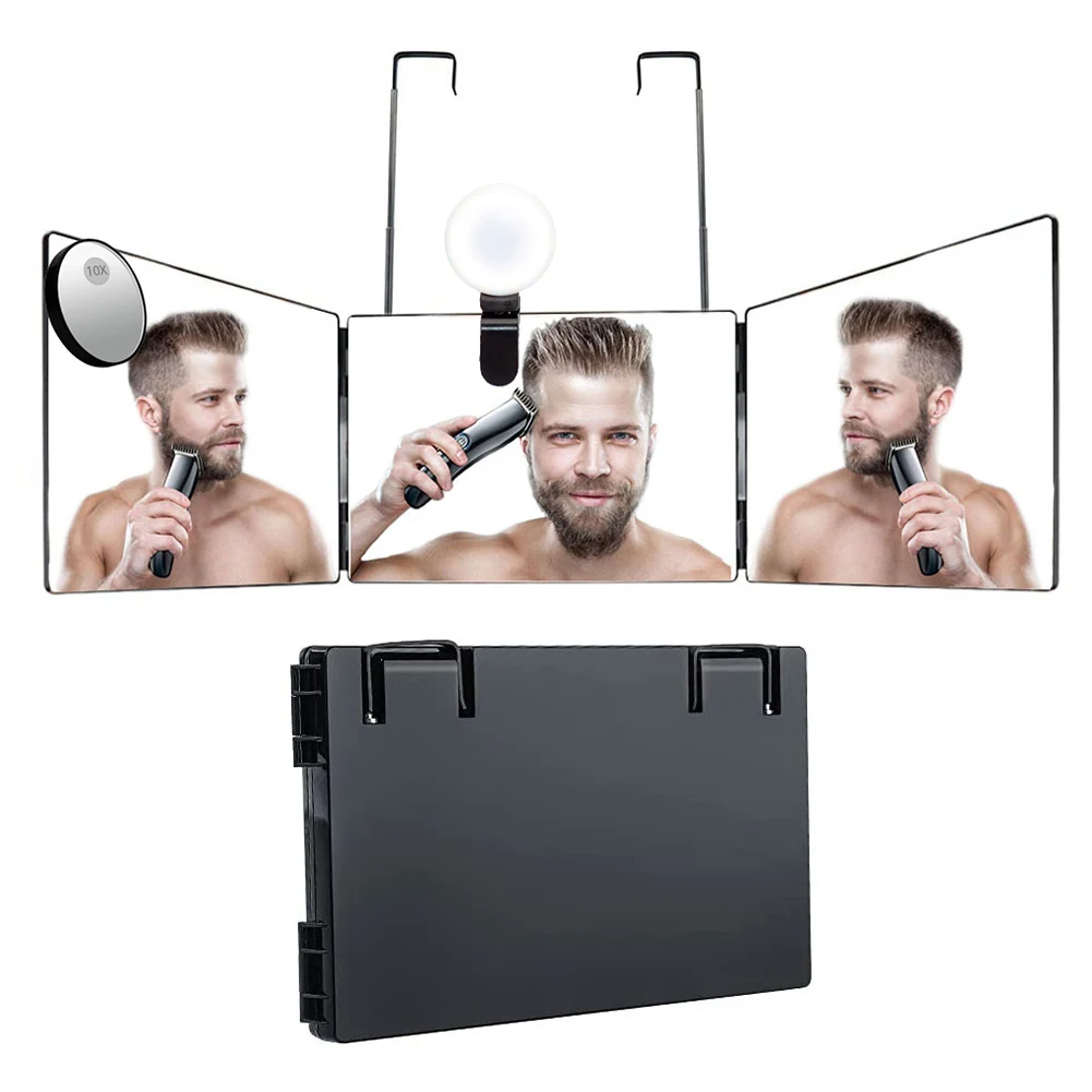 Hair Cutting Mirror Adjustable 3 Way Mirror Tri Fold Mirror Self