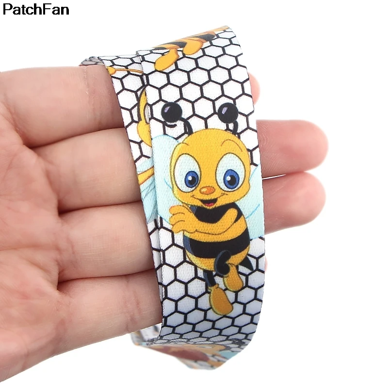 20 шт./лот A2458 Patchfan мультфильм пчела ключ ремешок для ключей ID телефон USB держатели бейджей телефон шейный ремень лямки для детей Подарки