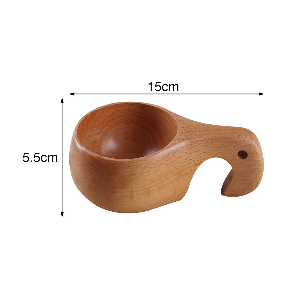 Drinking Portable Decorative Home Gift Tea Cup Beech Wood Natural Olive Coating Mug Solid Office Handmade Mini