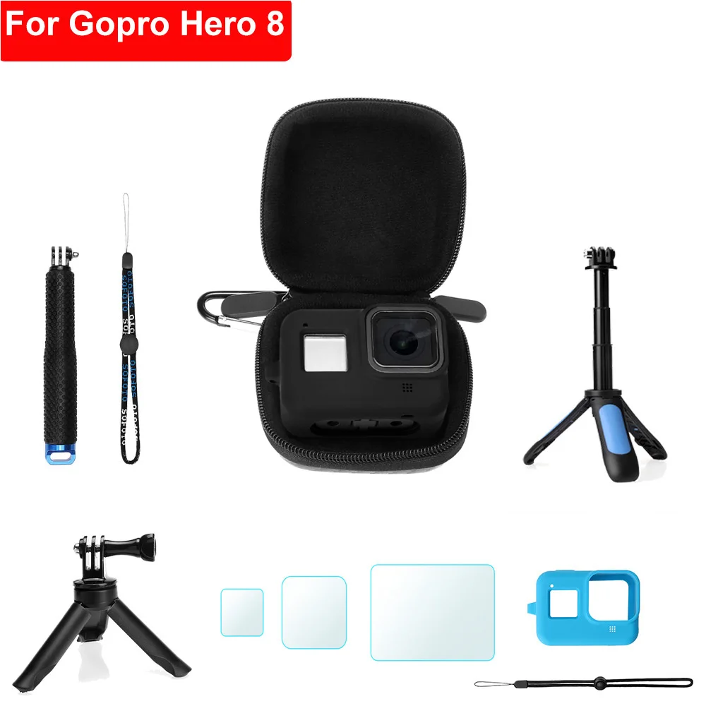 Аксессуары для экшн камеры сумка GoPro Hero 8 силиконовый чехол штатив селфи Gopro