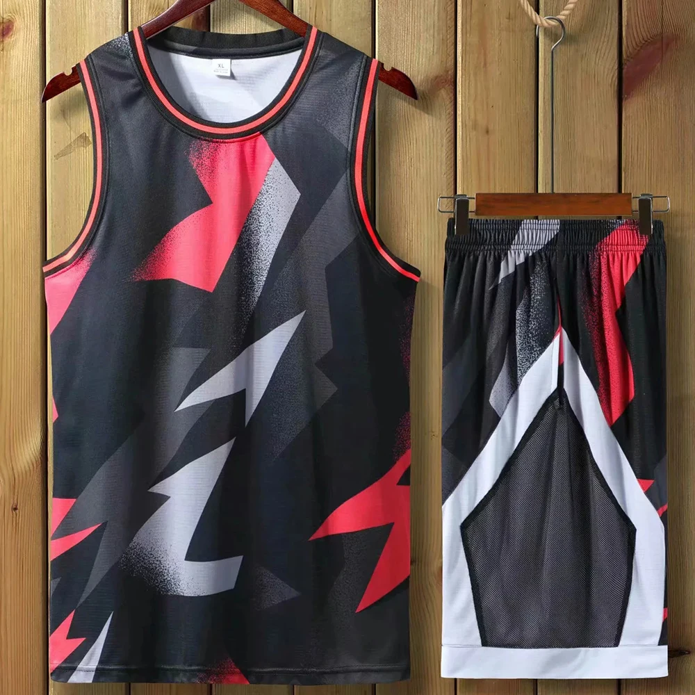 Youth Men Basketball Jersey Sets Uniforms Kits Sports Clothing Team Basketball Jersseys Breathable Customized