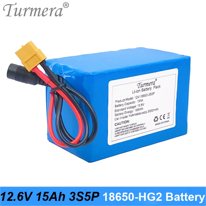 Аккумулятор 12 В 15 А · ч литиевая батарея 18650 HG2 3000 мА 3S5P 6 с 3S 40A BMS для электронного