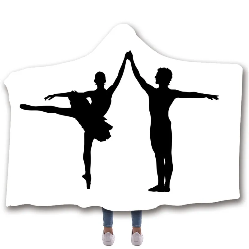 Одеяло с капюшоном для танцовщицы, Флисовое одеяло с шапкой, зимнее одеяло для детей и взрослых, подарок 150*200 см