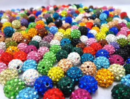 

10mm 100pcs/lot Mixed color iyrt4om Micro Pave Disco Ball Beads jewerly making bead Lot Bracelet DIY jewelry crystal