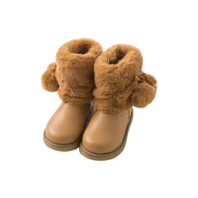 DB11600 Dave Bella/зимние модные ботинки для девочек; детская однотонная обувь; высококачественные ботинки для девочек - Цвет: brown