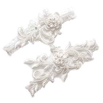 

Women Sexy Suspenders White Lace Embroidery Garters Dress Accessories Garter Legs Circle