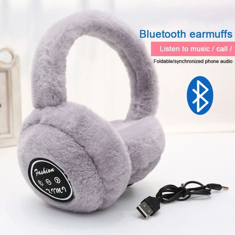 Модные беспроводные вкладыши для наушников для Bluetooth, складные ветрозащитные тепловые пушистые защитные наушники для зимы