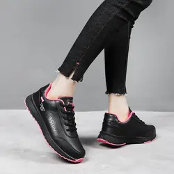 Большие размеры 35-42; женская зимняя Уличная обувь; Теплая обувь с мехом внутри; удобные теплые кроссовки для девочек; Весенняя прогулочная