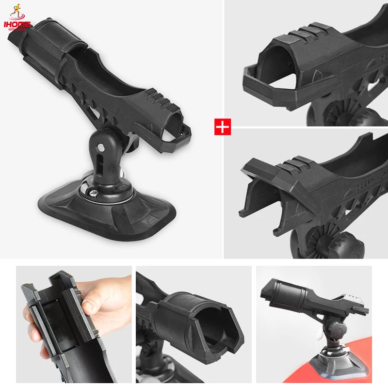 Fishing rod holder inflatable boat accessory dinghy raft fishing tool 360� rods holder pvc sup board kayak angling utensil