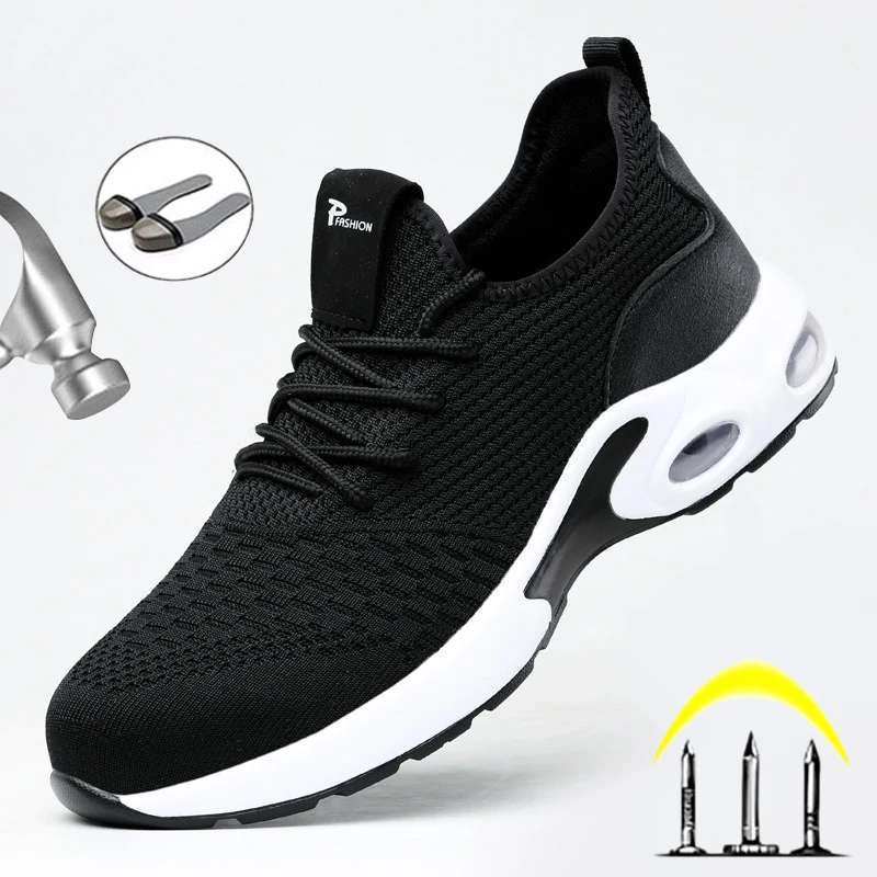 Zapatos de seguridad transpirables para hombre, calzado de trabajo con punta de acero, zapatillas de trabajo antiperforación, zapatos indestructibles, Ryder