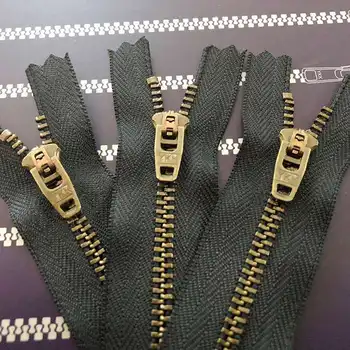 

20pcs/lot 3# Vintage Metal YKK Zipper Close End Black Bronze Jeans Pants Overalls for Sewing Accessories