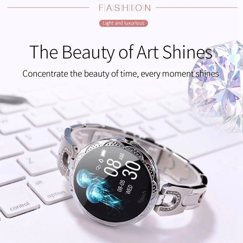 AK15 Smartwatch with Heart Rate Monitor Blood Pressure Clock Smart Waterproof Physiological Cycle Watch Support for Women